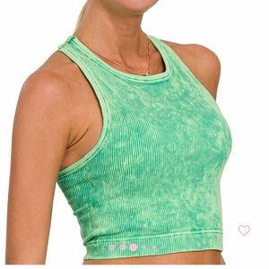 Zenana Outfitters Kelly Green Ribbed Bra Top